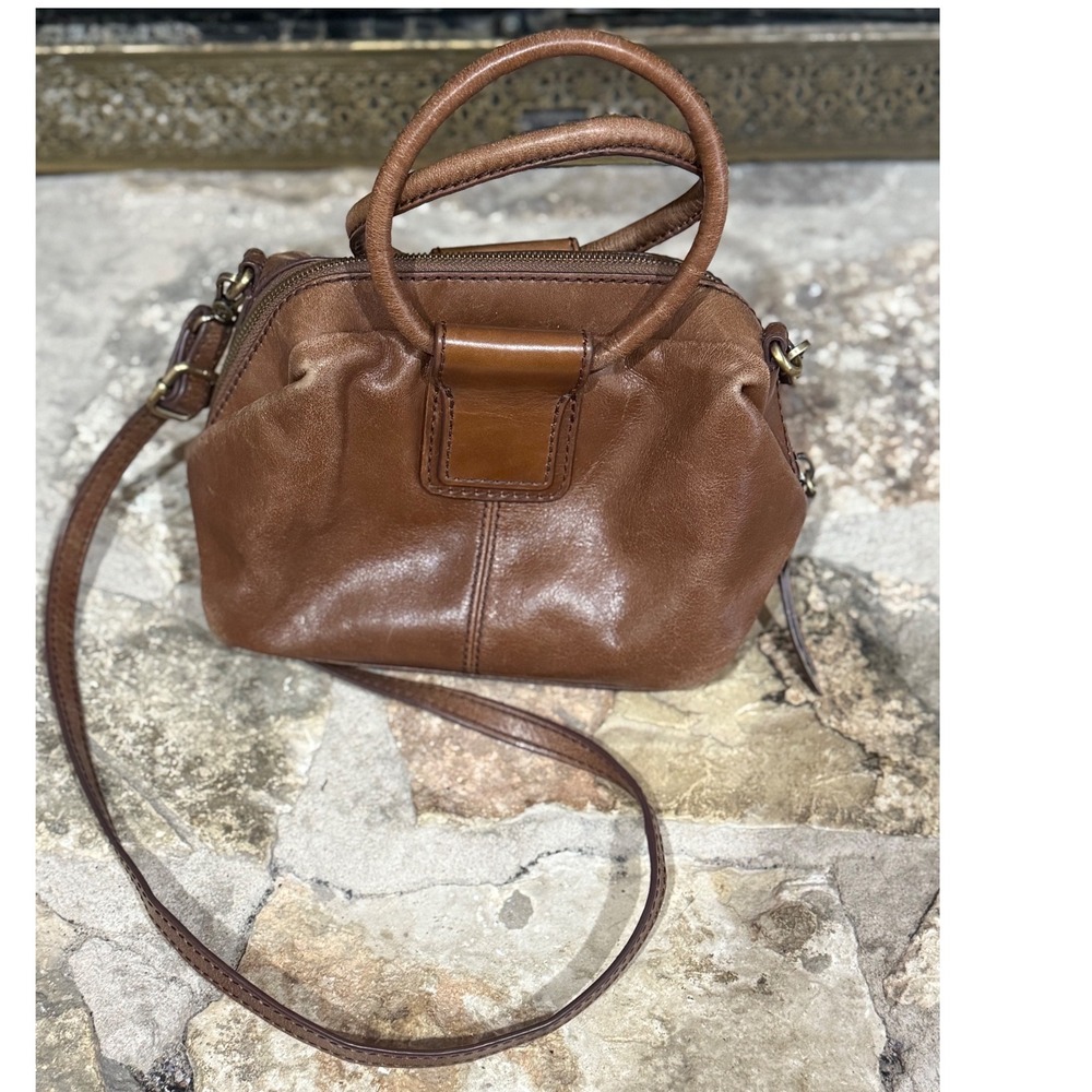HOBO Sheila Leather  Crossbody Bag Brown Top Handle Shoulder Bag